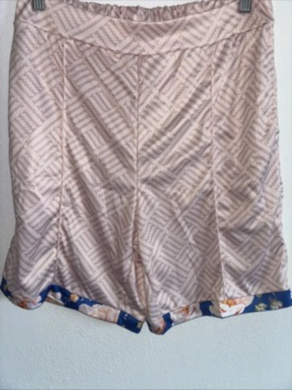 Duval Men's Blue Pink Floral Shirt and Shorts Set Elastic Waist Size Lg NEW